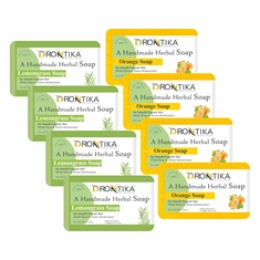 Handmade Lemongrass & Orange Soap  (Pack of 8)